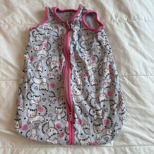 Snugabye Sleep Sack with Cat Cats & Kittens Print Grey Pink 3-6 months